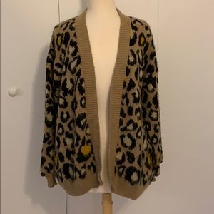Topshop leopard print cardigan sweater